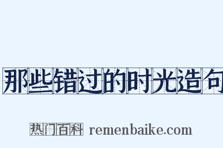 那些错过的时光造句是什么意思的图片
